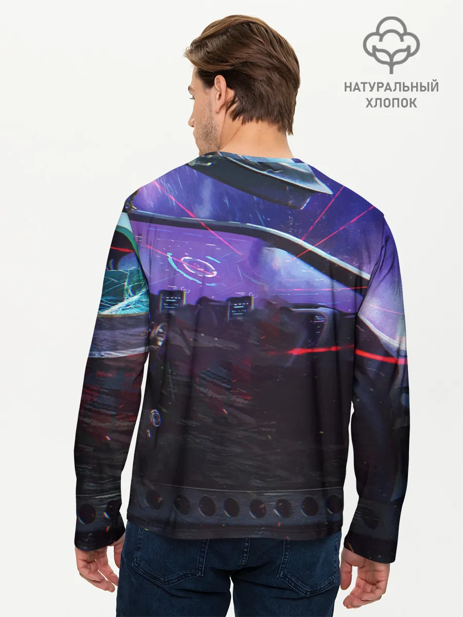 Мужской лонгслив базовый / CYBERPUNK 2077 - КИАНУ