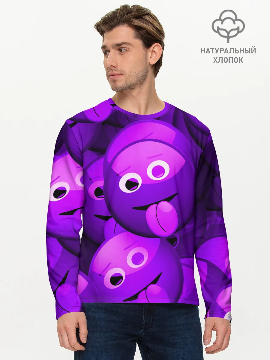 Мужской лонгслив базовый / НЕОНОВЫЕ СМАЙЛЫ
