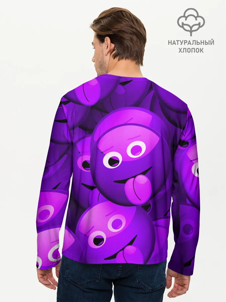 Мужской лонгслив базовый / НЕОНОВЫЕ СМАЙЛЫ