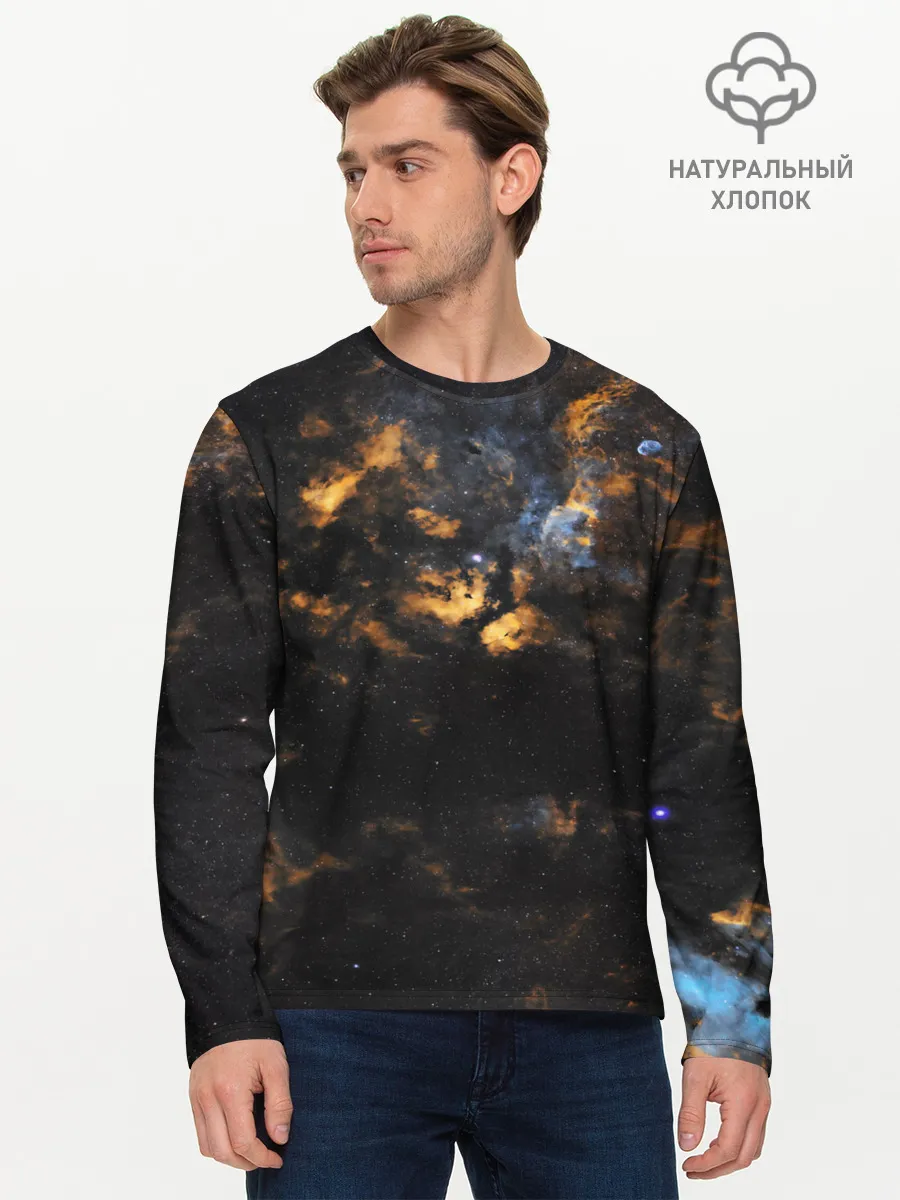 Мужской лонгслив базовый / Космическое небо