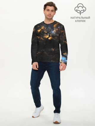Мужской лонгслив базовый / Космическое небо