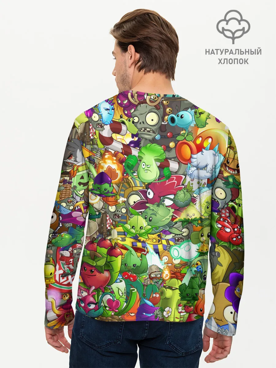 Мужской лонгслив базовый / Plants vs Zombies