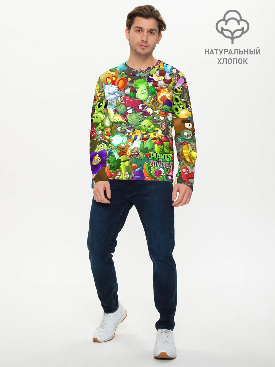 Мужской лонгслив базовый / Plants vs Zombies