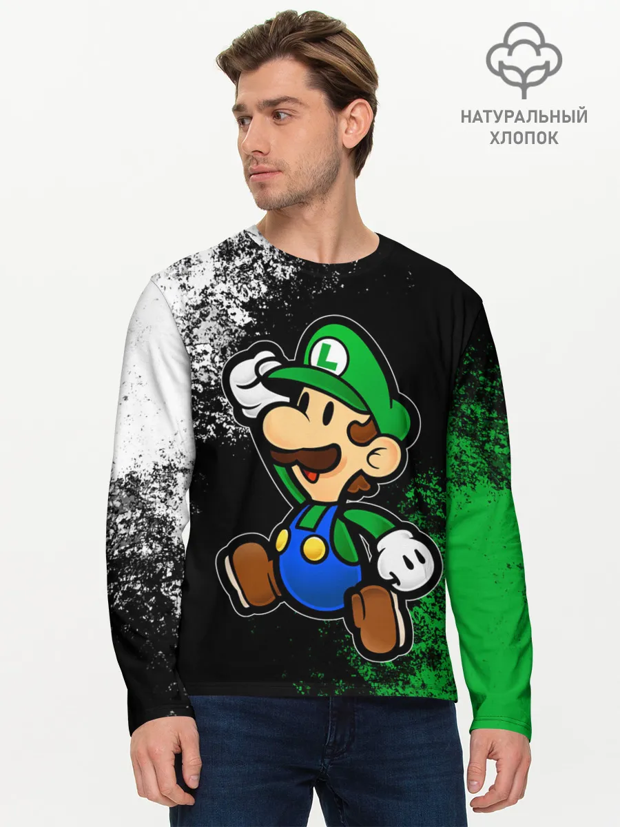 Мужской лонгслив базовый / Luigis Mansion