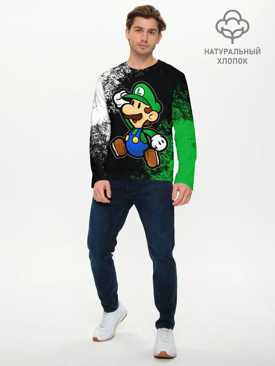 Мужской лонгслив базовый / Luigis Mansion