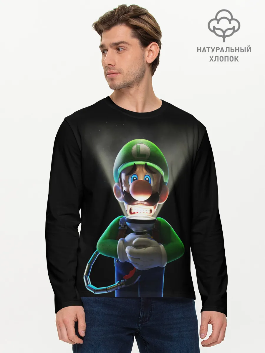Мужской лонгслив базовый / Luigis Mansion