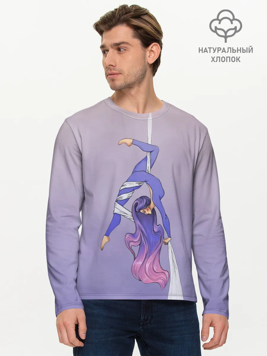 Мужской лонгслив базовый / Гимнастка на полотне