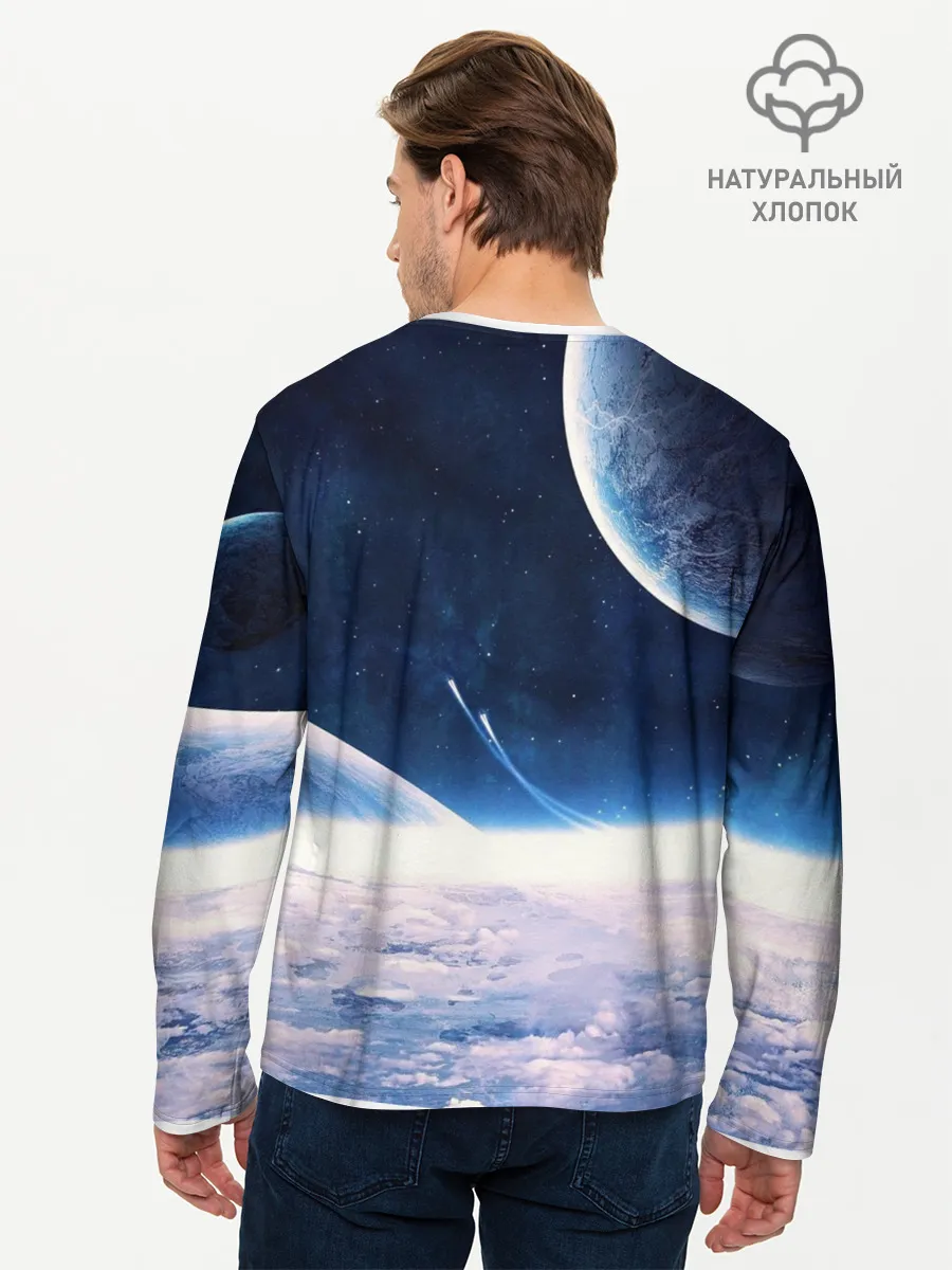 Мужской лонгслив базовый / Космос