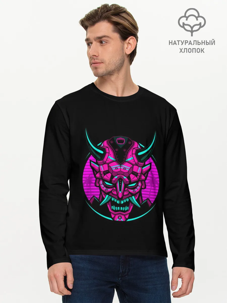 Мужской лонгслив базовый / Samurai Retro Neon