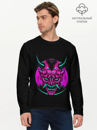 Мужской лонгслив базовый / Samurai Retro Neon