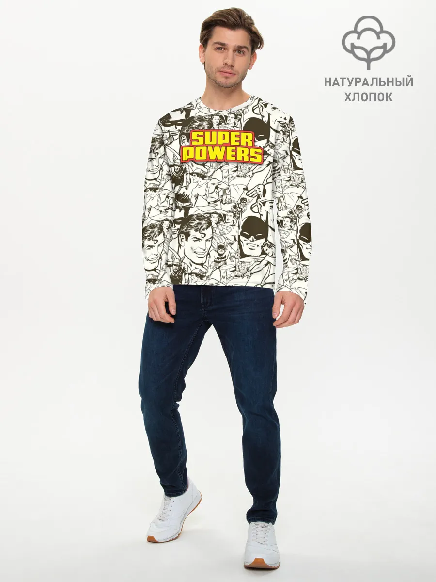 Мужской лонгслив базовый / Super Powers
