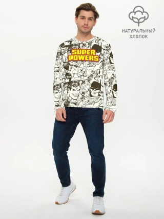 Мужской лонгслив базовый / Super Powers