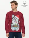 Мужской лонгслив базовый / Christmas Husky