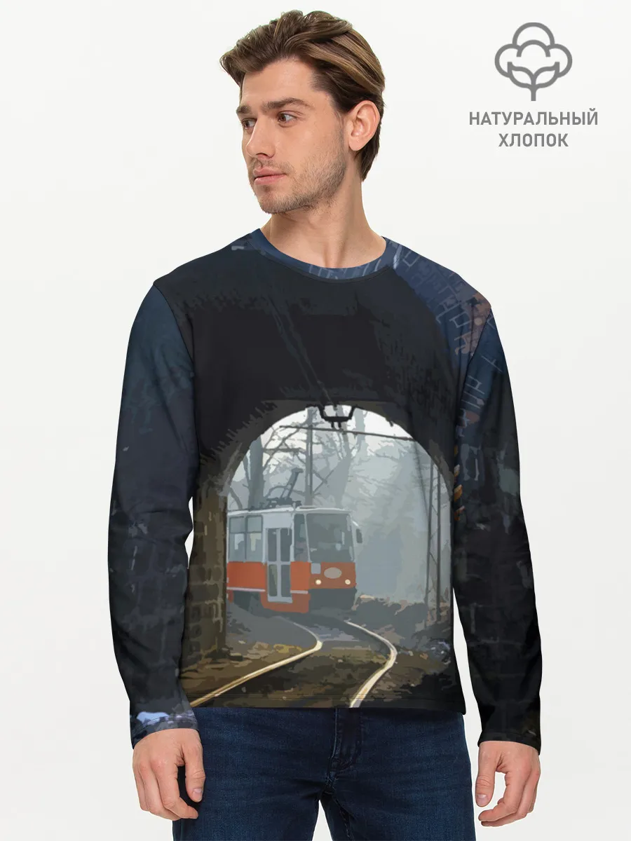 Мужской лонгслив базовый / Трамвай