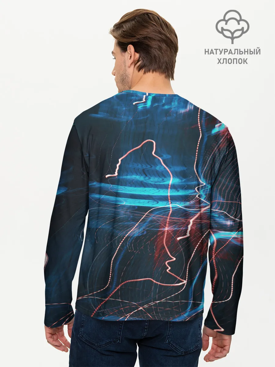 Мужской лонгслив базовый / Freeze Light digital art