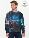 Мужской лонгслив базовый / Freeze Light digital art