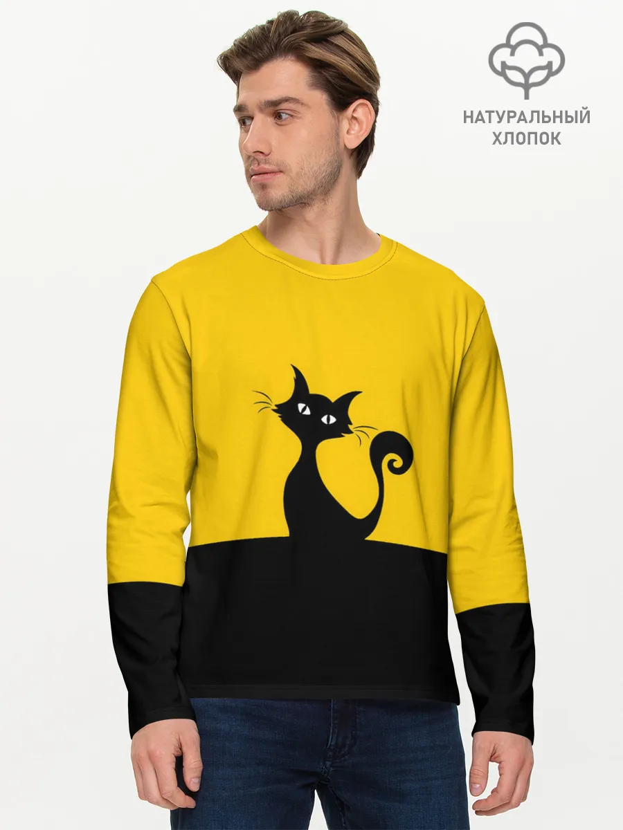 Мужской лонгслив базовый / Гордый кот.