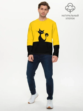 Мужской лонгслив базовый / Гордый кот.
