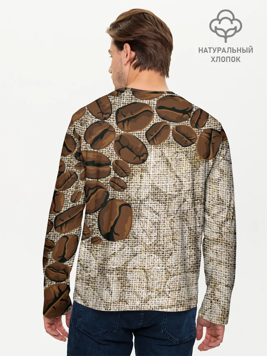 Мужской лонгслив базовый / Кофейные зёрна