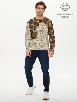 Мужской лонгслив базовый / Кофейные зёрна