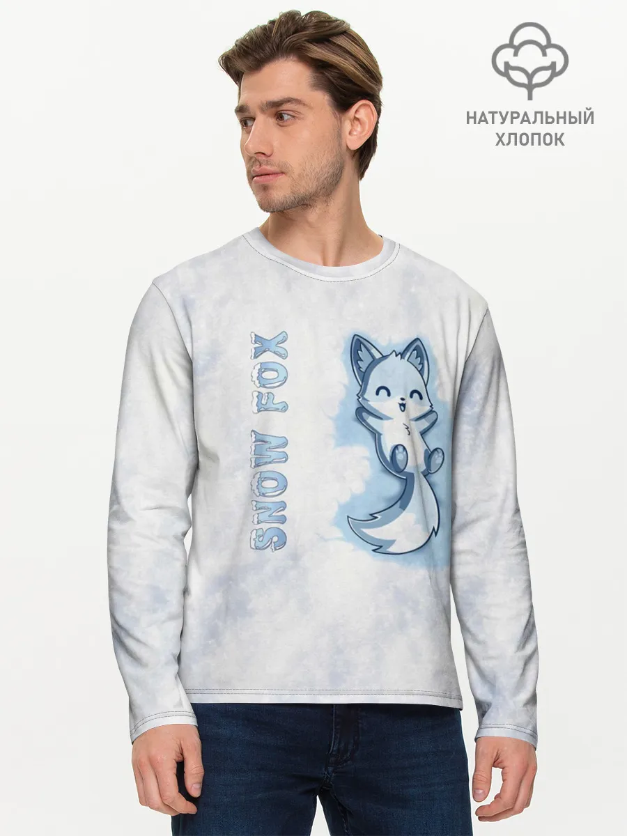 Мужской лонгслив базовый / Snow fox