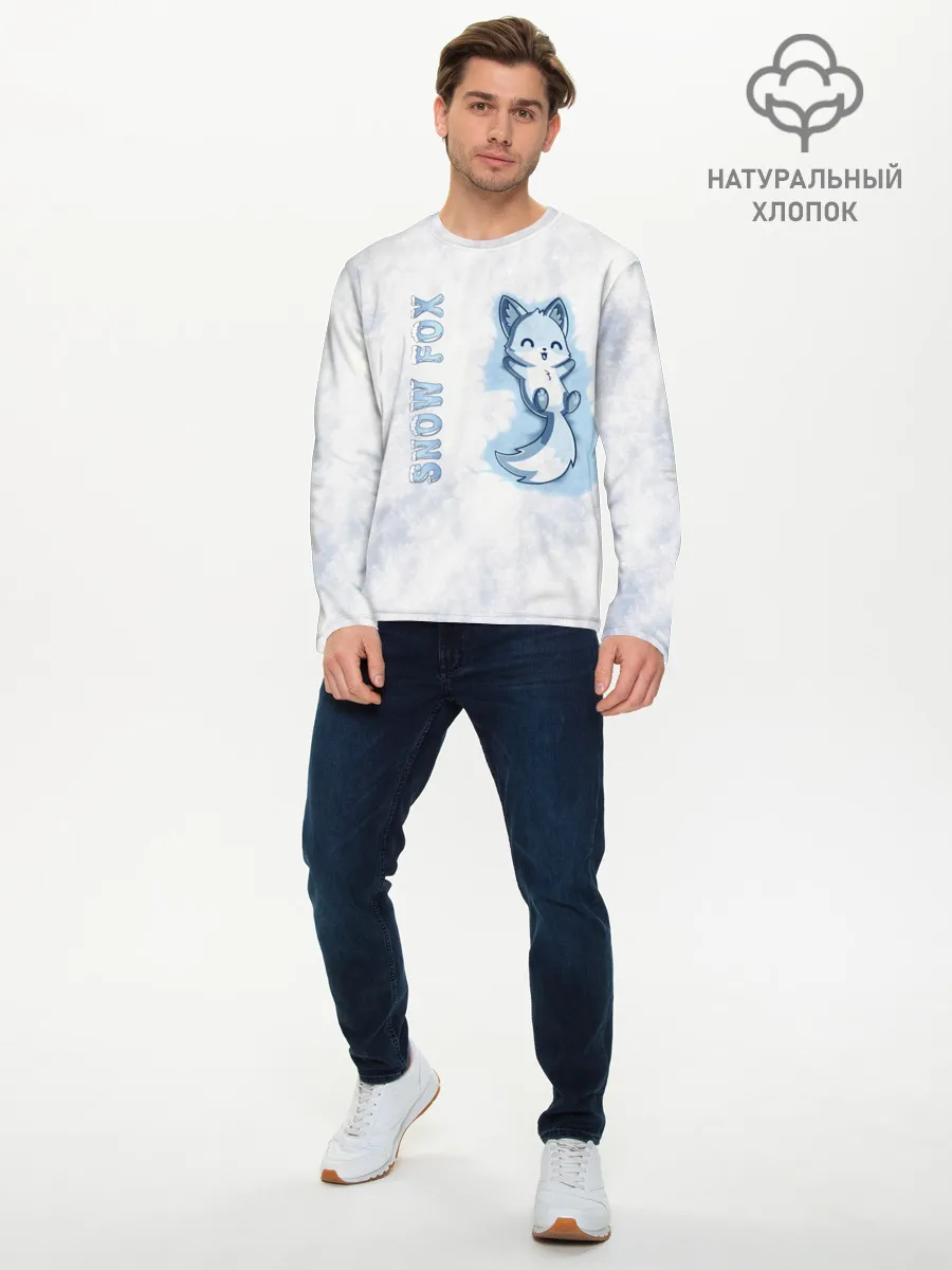 Мужской лонгслив базовый / Snow fox