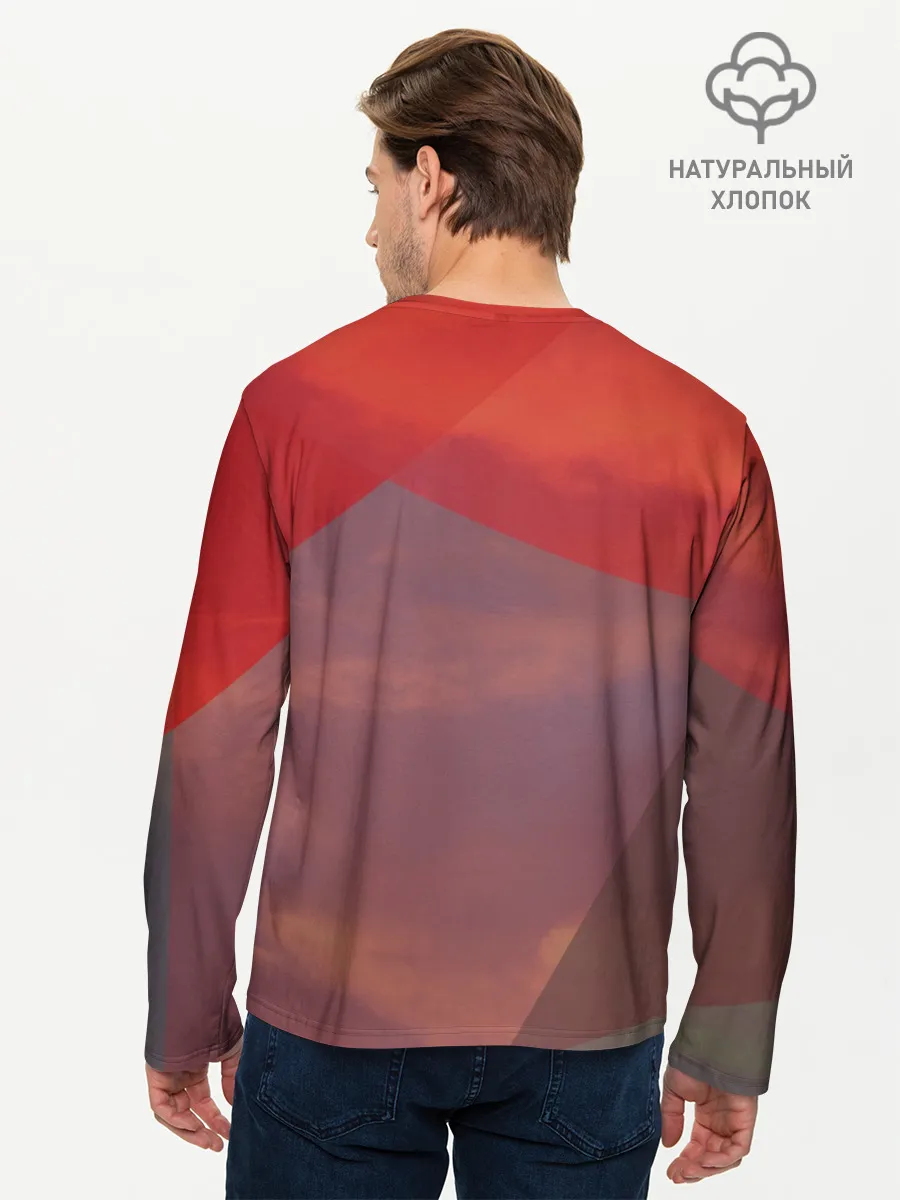 Мужской лонгслив базовый / Misato Katsuragi на красном