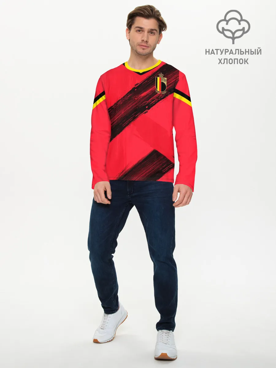Мужской лонгслив базовый / Belgium home EURO 2020