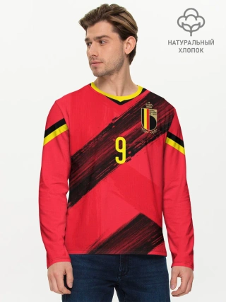 Мужской лонгслив базовый / Lukaku home EURO 2020