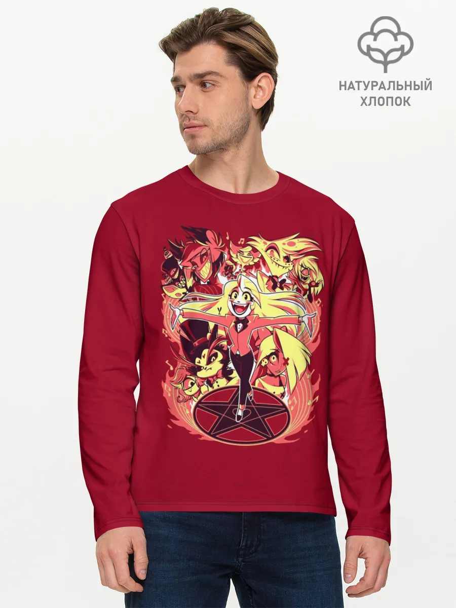 Мужской лонгслив базовый / Hazbin Hotel