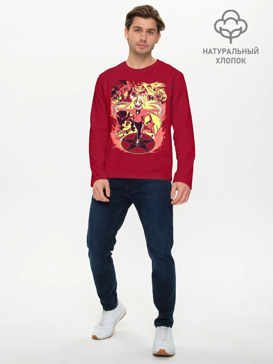 Мужской лонгслив базовый / Hazbin Hotel