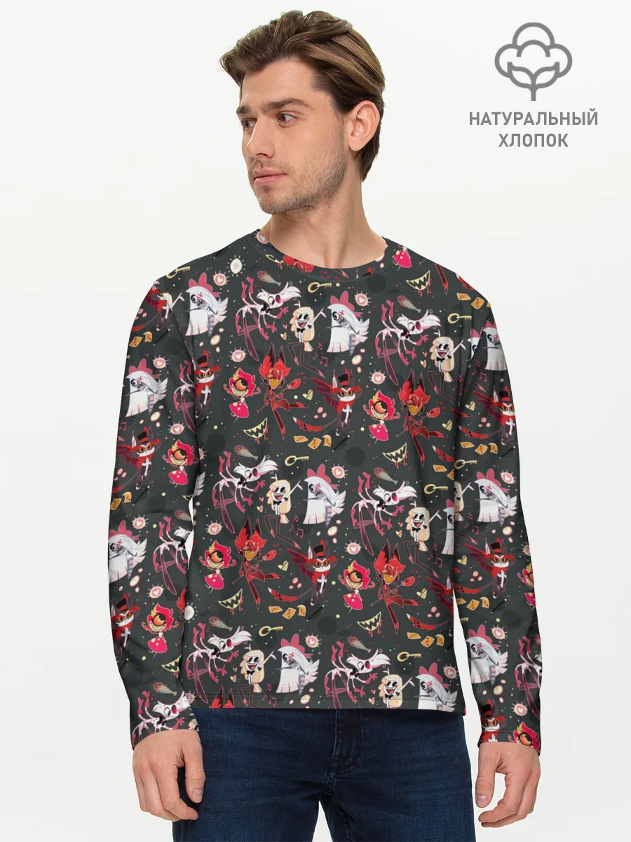 Мужской лонгслив базовый / Hazbin Hotel
