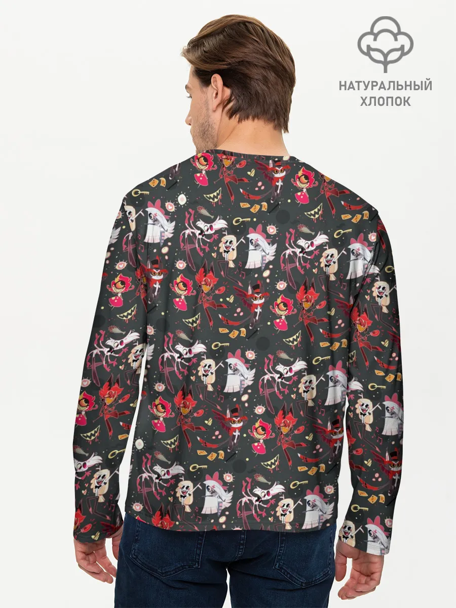 Мужской лонгслив базовый / Hazbin Hotel