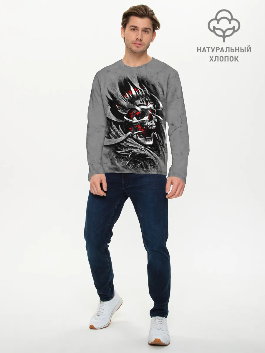 Мужской лонгслив базовый / Skull through metal