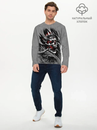 Мужской лонгслив базовый / Skull through metal