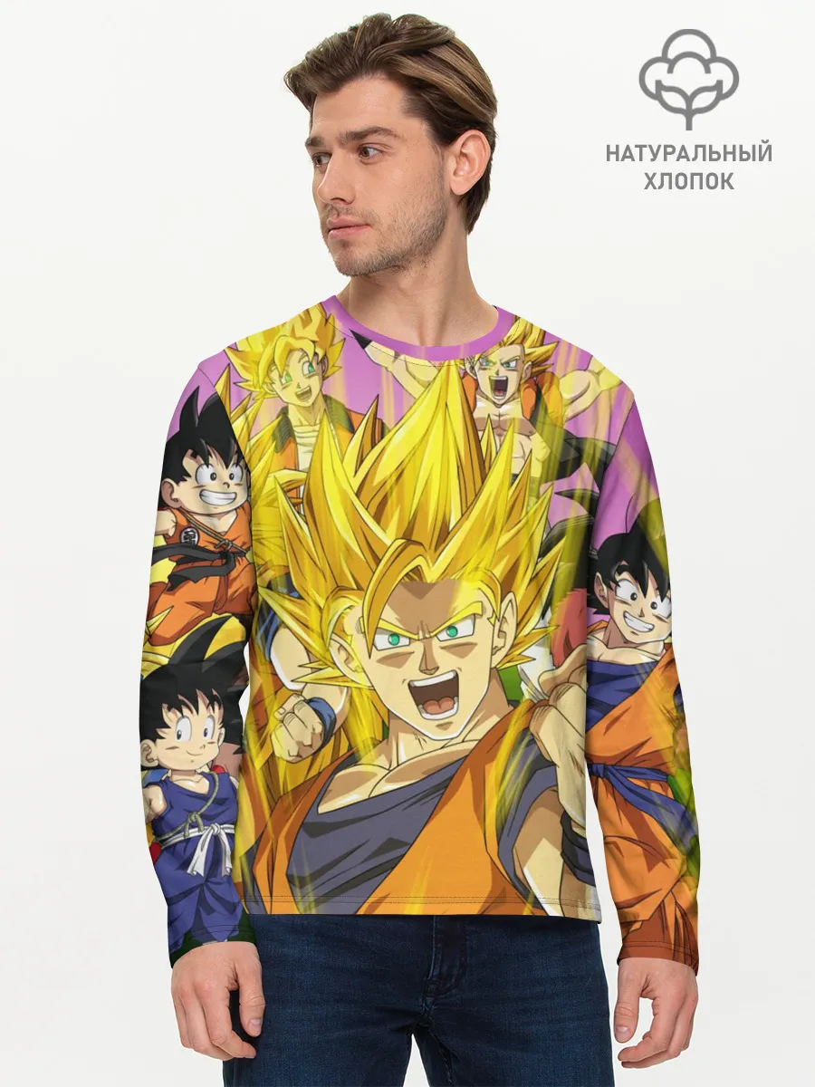 Мужской лонгслив базовый / Все герои Драгонболл