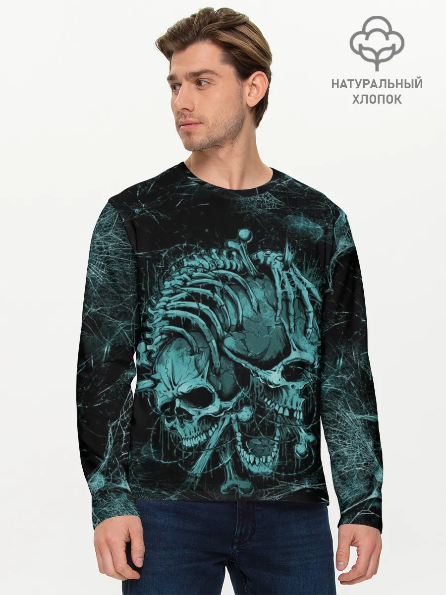 Мужской лонгслив базовый / two skulls