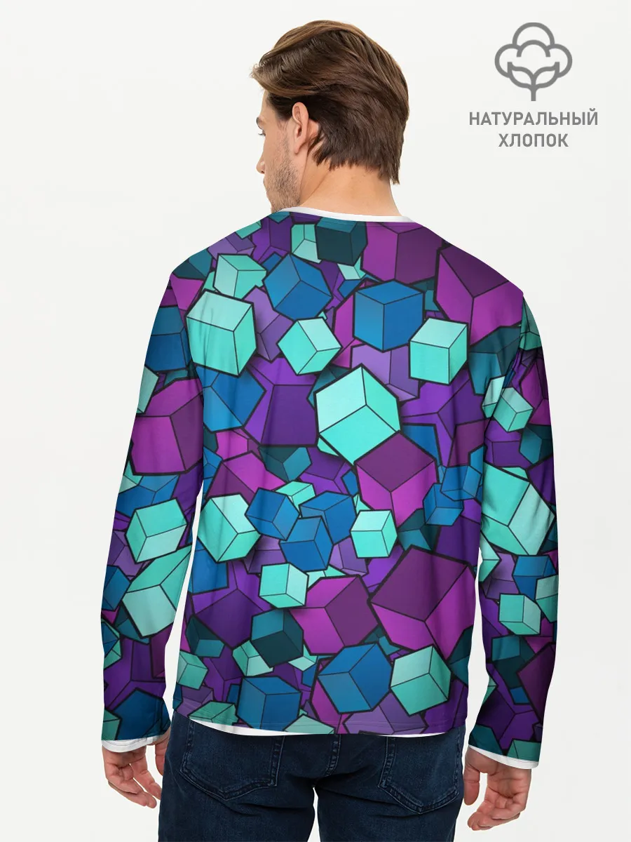 Мужской лонгслив базовый / Кубы