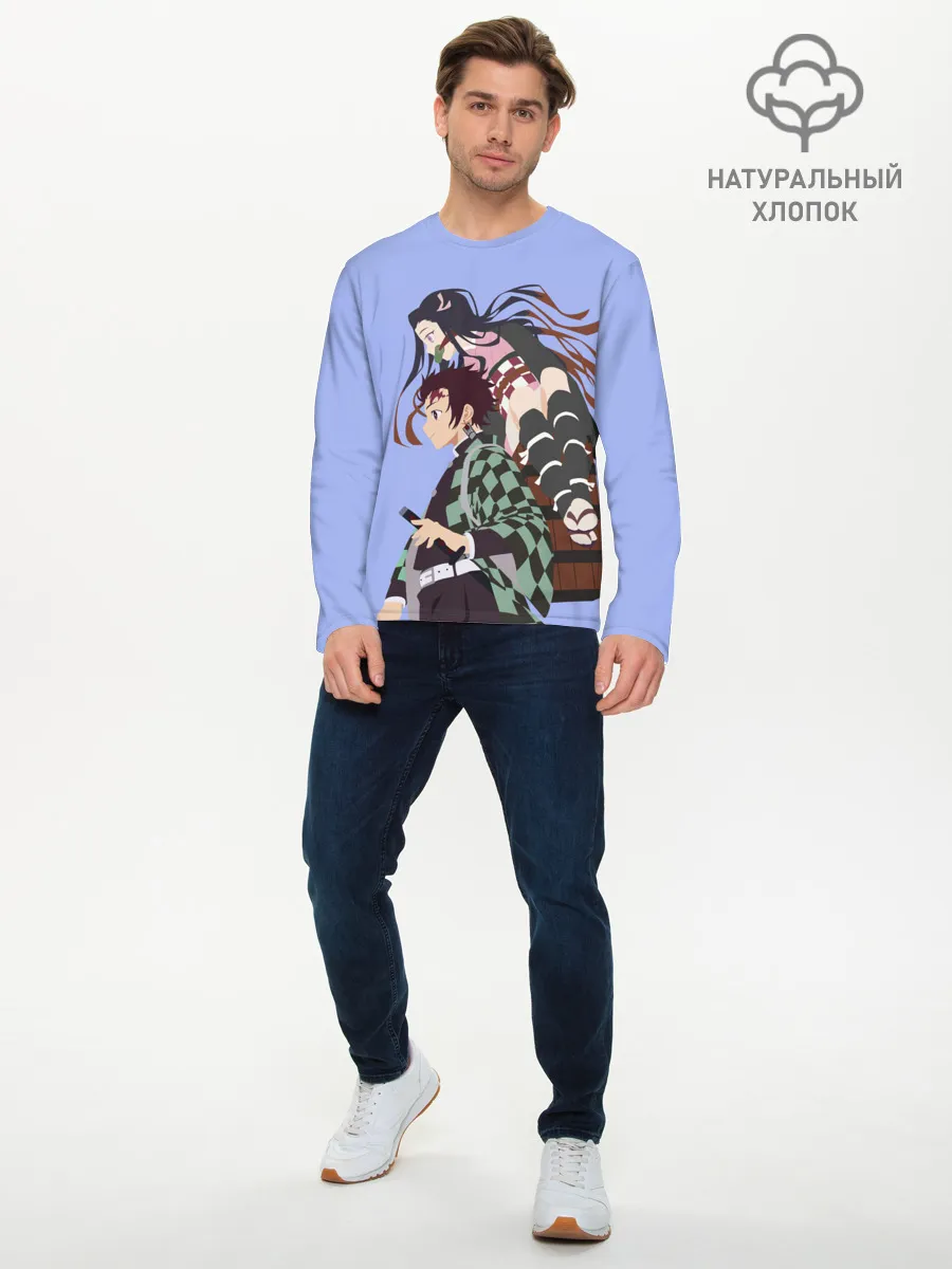 Мужской лонгслив базовый / Tanjirou & Nezuko