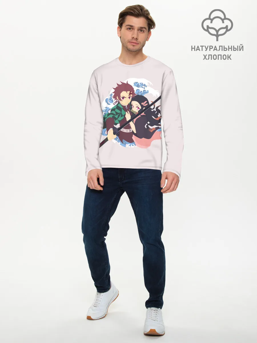 Мужской лонгслив базовый / Tanjirou & Nezuko