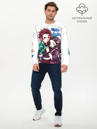 Мужской лонгслив базовый / Клинок рассекающий демонов