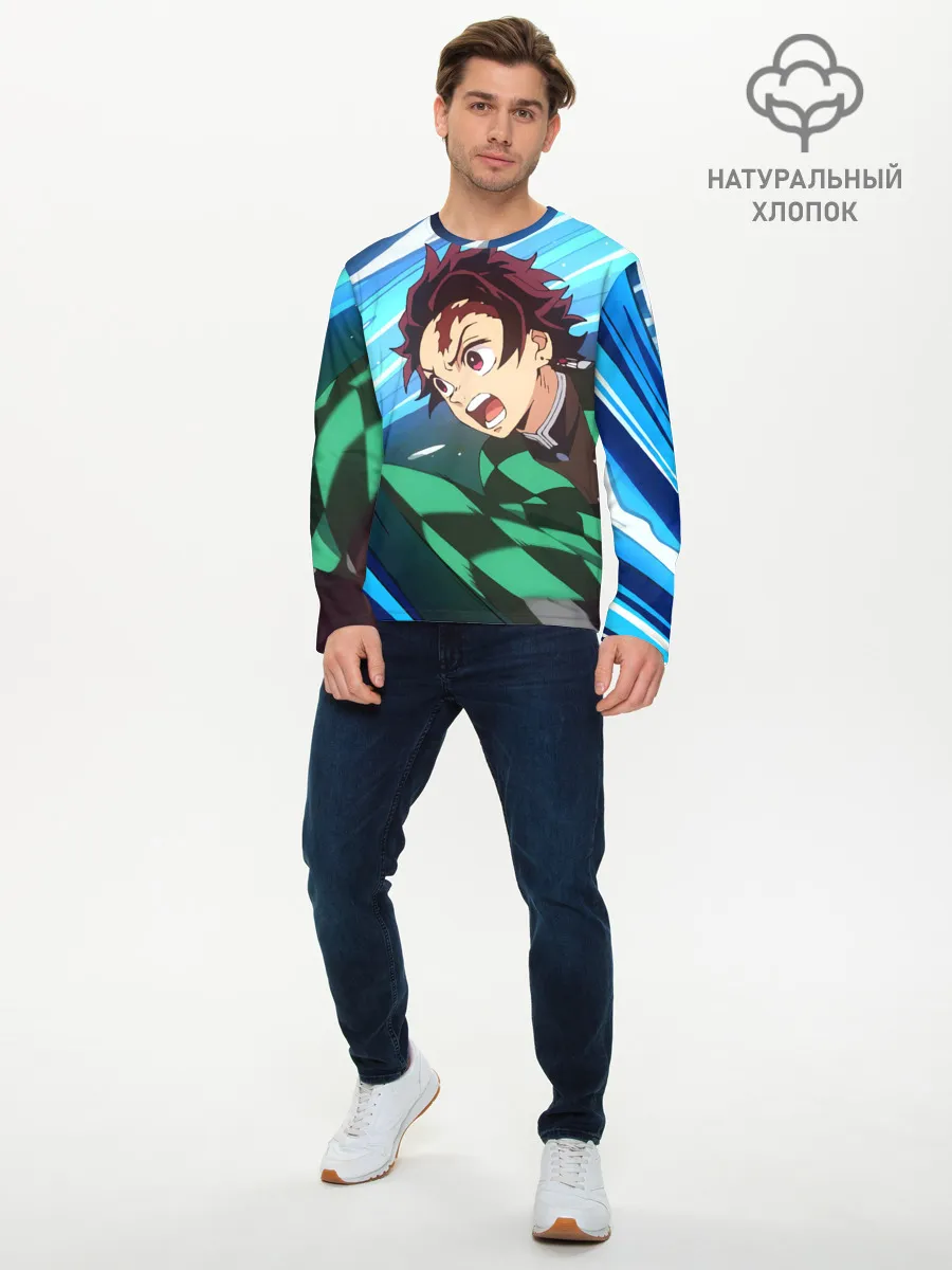 Мужской лонгслив базовый / Клинок рассекающий демонов