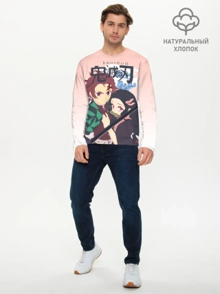 Мужской лонгслив базовый / Клинок рассекающий демонов