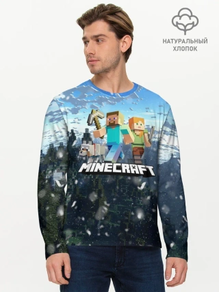 Мужской лонгслив базовый / Minecraft / Майнкрафт