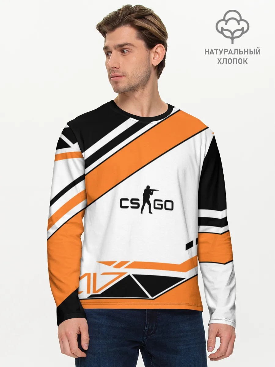 Мужской лонгслив базовый / Cs Go Asiimov Style #2