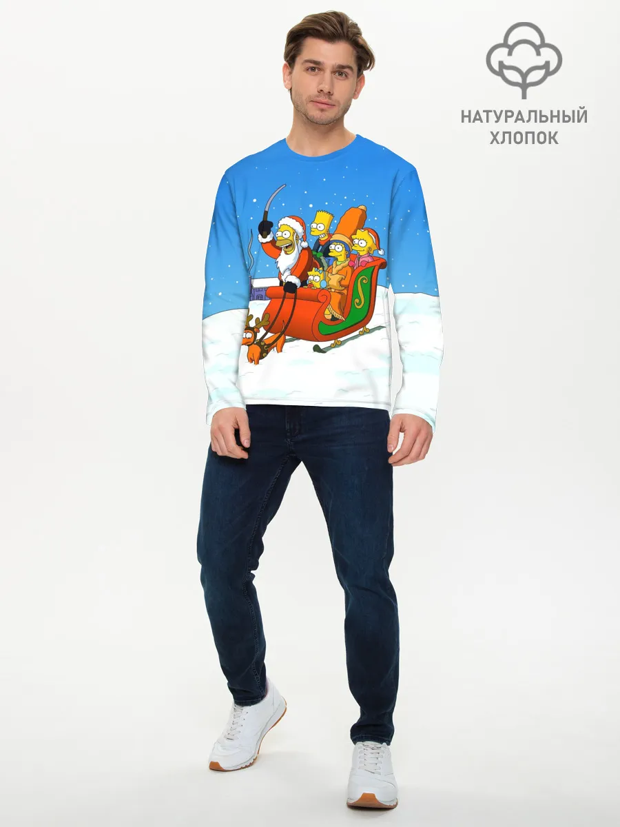 Мужской лонгслив базовый / Simpsons New Year