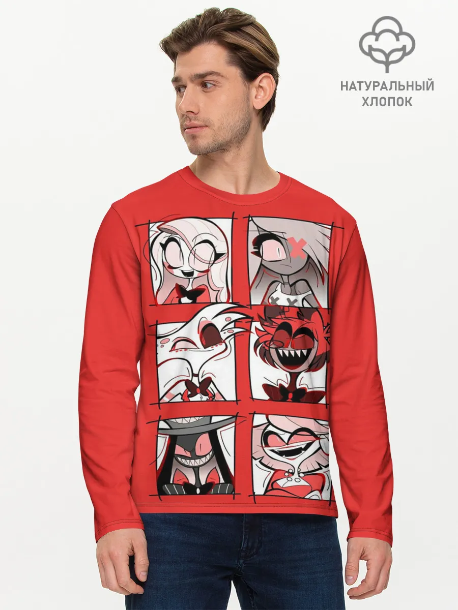 Мужской лонгслив базовый / Hazbin Hotel