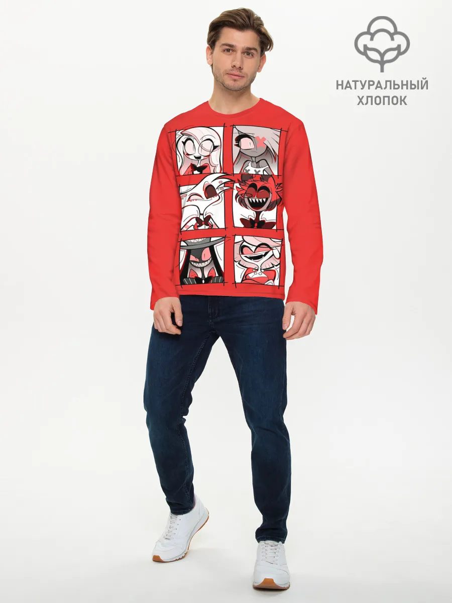 Мужской лонгслив базовый / Hazbin Hotel