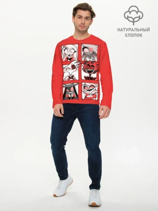 Мужской лонгслив базовый / Hazbin Hotel