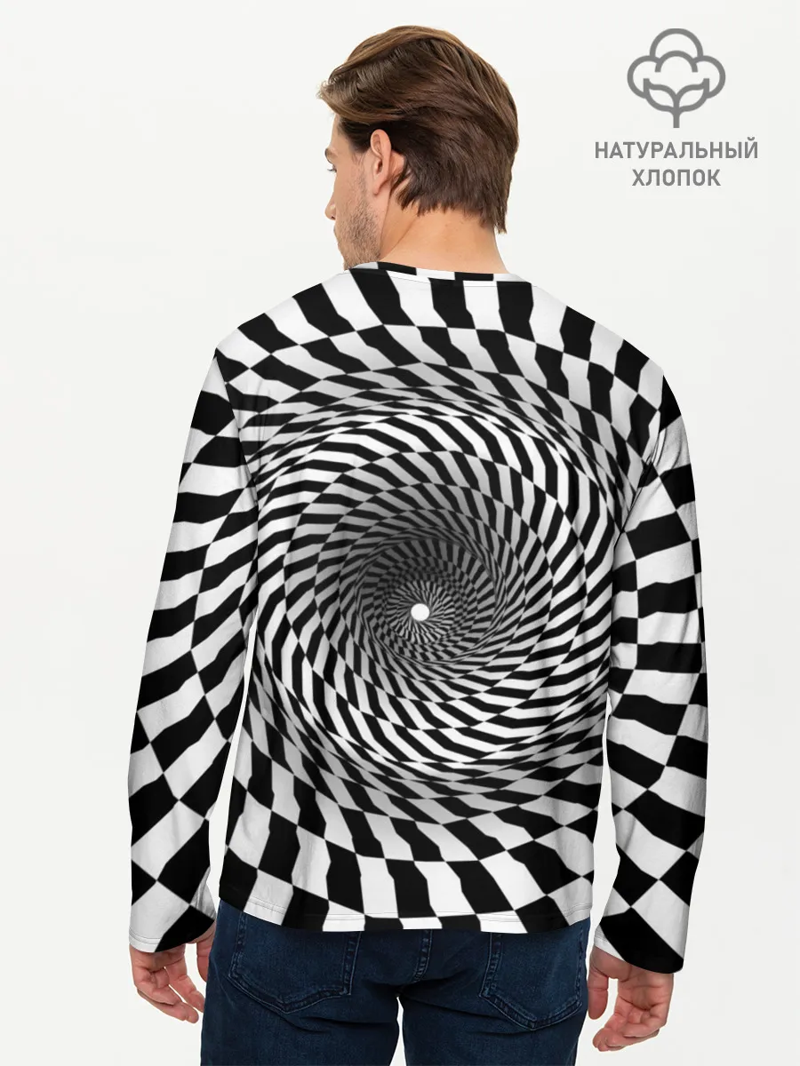 Мужской лонгслив базовый / Оптические квадраты
